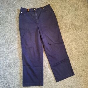 St John Straight Leg Dark Denim Pants  Size 10 short